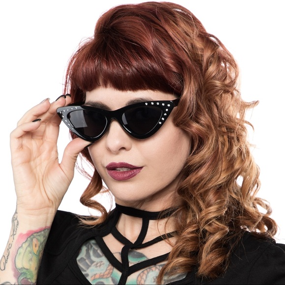 Rhinestone Cat Eye Sunglasses - Picture 2 of 5